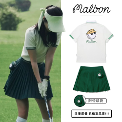韓國malbon高爾夫女士套裝運動短袖T恤2025新款百搭修身顯瘦短裙