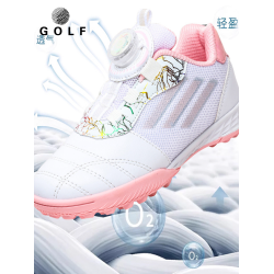 新兒童高爾夫鞋女童旋轉鞋帶運動球鞋夏季青少年男童防滑透氣鞋子