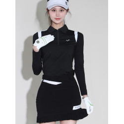 春夏新品韓版高爾夫女裝長袖上衣高級防曬運動透氣修身Polo衫套裝