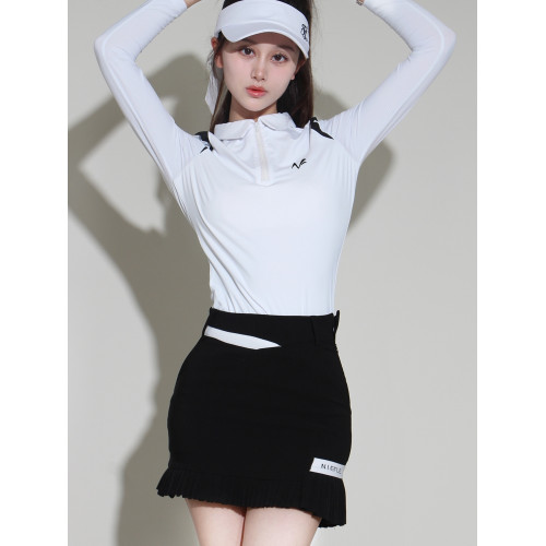 春夏新品韓版高爾夫女裝長袖上衣高級防曬運動透氣修身Polo衫套裝