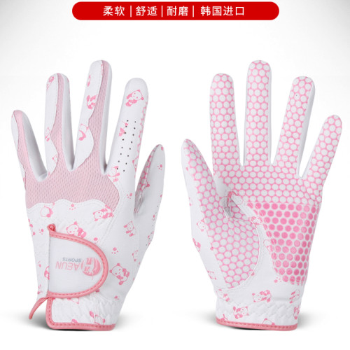 高爾夫手套女雙手露指防曬golf超纖布觸控螢幕式舒適女士高爾夫球手套