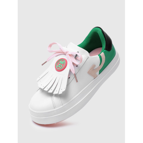 Ga高爾夫韓國防水休閒訓練女鞋可愛固定釘防滑透氣無釘球鞋流蘇