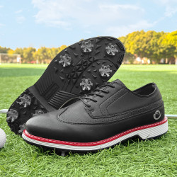 高爾夫球鞋男士布洛克英倫商務透氣防滑耐磨輕便活動釘運動鞋