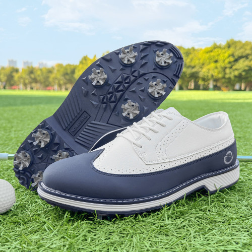 高爾夫球鞋男士布洛克英倫商務透氣防滑耐磨輕便活動釘運動鞋