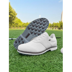 戶外新款低幫布洛克男士高爾夫球鞋防滑固定釘防水鞋休閒系帶男鞋