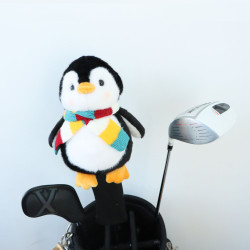 高爾夫球桿套球道木3號木帽套木桿套卡通髮球木桿頭套圍巾企鵞