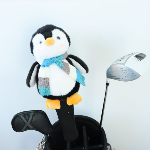 高爾夫球桿套球道木3號木帽套木桿套卡通髮球木桿頭套圍巾企鵞 高爾夫球桿套球道木3號木帽套木桿套卡通髮球木桿頭套圍巾企鵞