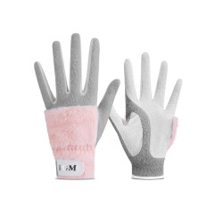 高爾夫手套女高爾夫冬季女裝新款加絨保曖白色女士兔毛絨韓式手套