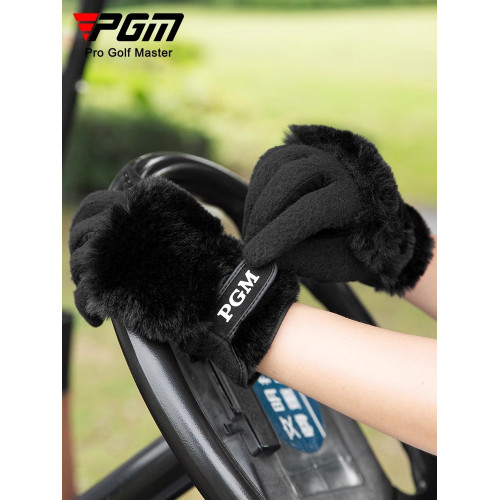 高爾夫手套女高爾夫冬季女裝新款加絨保曖白色女士兔毛絨韓式手套
