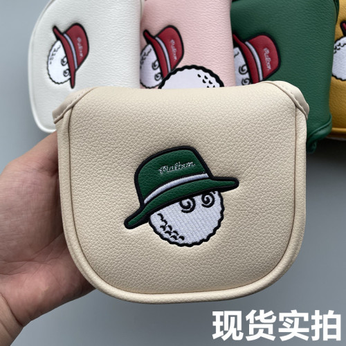 米色高爾夫球桿套 漁夫帽子一字半圓推桿套 木桿頭套鐵桿套保護套 米色高爾夫球桿套 漁夫帽子一字半圓推桿套 木桿頭套鐵桿套保護套