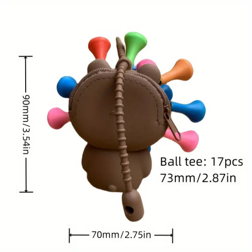 高爾夫卡通貓球tee插小球包高爾夫球收納袋可裝球+球tee 高爾夫卡通貓球tee插小球包高爾夫球收納袋可裝球+球tee