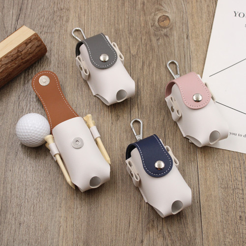 日韓高爾夫球皮套戶外高爾夫球收納腰包拼色高爾夫裝球包球袋