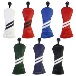 高爾夫雙斜杠木桿套高防水PU面內裡加厚毛絨保護桿頭帽套UT號7色