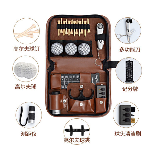 高爾夫球用品多功能工具包下場配件皮包計分器測距儀球夾刀球釘刷