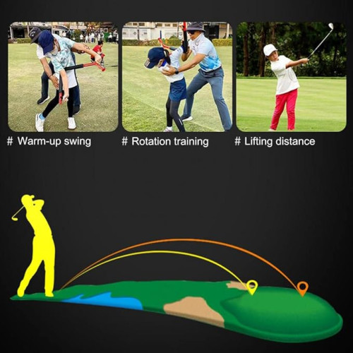 網紅爆款高爾夫旋轉者揮桿練習器 右肘貼腰髮力轉腰抽打 提高揮速