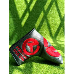 高爾夫推桿帽套L 型一字直條皮革防水 高爾夫推桿頭套保護GOLF