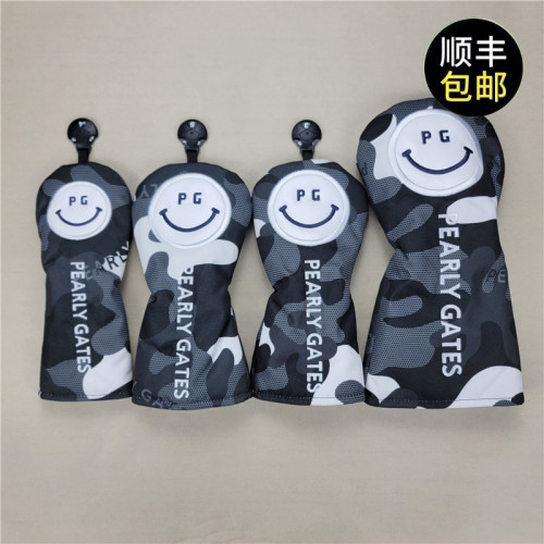 出口日韓PG笑臉高爾夫球桿套 桿頭套木桿套卡通球頭保護帽套