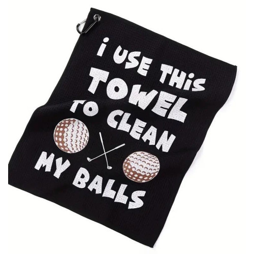 高爾夫毛巾擦球桿布擦球巾華夫格超細纖維吸汗運動毛巾帶掛鉤鎖扣