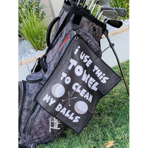 高爾夫毛巾擦球桿布擦球巾華夫格超細纖維吸汗運動毛巾帶掛鉤鎖扣