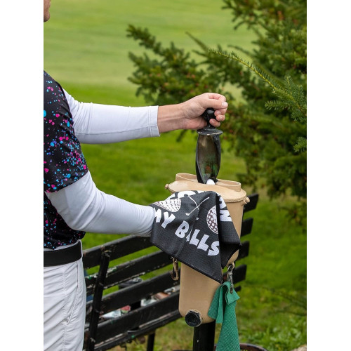 高爾夫毛巾擦球桿布擦球巾華夫格超細纖維吸汗運動毛巾帶掛鉤鎖扣