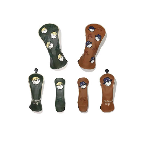 高爾夫球桿套漁夫帽立體刺綉可愛一號木桿套推桿套球桿保護套帽套