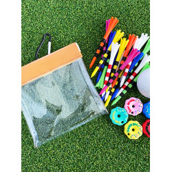 透明高爾夫球包自動閉合球釘收納袋腰包PVC果嶺叉球tee馬克收納包