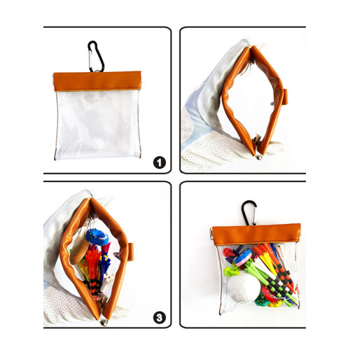 透明高爾夫球包自動閉合球釘收納袋腰包PVC果嶺叉球tee馬克收納包 透明高爾夫球包自動閉合球釘收納袋腰包PVC果嶺叉球tee馬克收納包