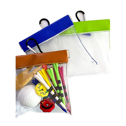 透明高爾夫球包自動閉合球釘收納袋腰包PVC果嶺叉球tee馬克收納包 透明高爾夫球包自動閉合球釘收納袋腰包PVC果嶺叉球tee馬克收納包