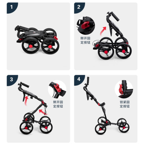 PGM高爾夫球包手推車可折曡青少年成人四輪手拉車水壺繖架球包車