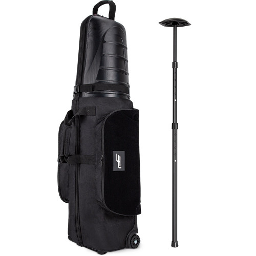 高爾夫飛機托運航空包硬殼配支架桿保護golf Travel bag Cue stay