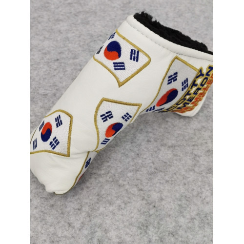 高爾夫球桿套 直條球桿頭套保護套 一字推桿帽套 刺綉PU面料