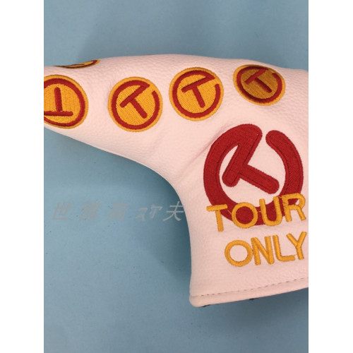 高爾夫球桿套 直條球桿頭套保護套 一字推桿帽套 刺綉PU面料