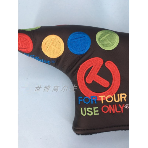 高爾夫球桿套 直條球桿頭套保護套 一字推桿帽套 刺綉PU面料