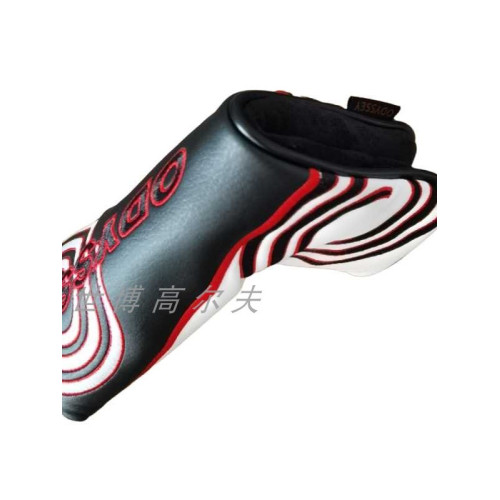 新款奧得賽條形面料水晶高爾夫球大半圓推桿套磁鐵款桿頭套帽套