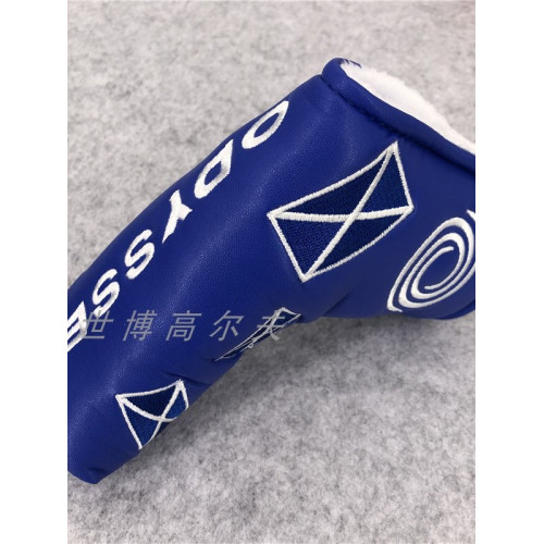 新款奧得賽條形面料水晶高爾夫球大半圓推桿套磁鐵款桿頭套帽套