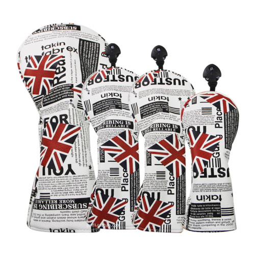 高爾夫木桿套星條旗/米字旗木桿桿頭保護套1/3/5/UT木桿套PU防水