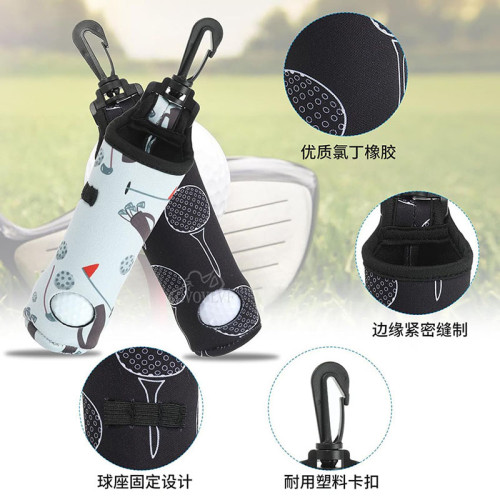 高爾夫小腰包可裝3顆球3根球tee潛水布小球包球袋掛鉤卡扣配件