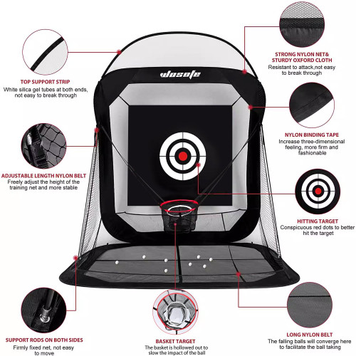 新款高爾夫室內外揮桿切桿練習網自動迴球家用室內外打擊籠易收納
