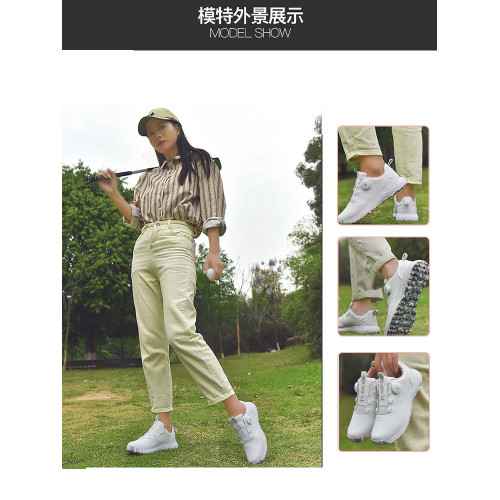 高爾夫球鞋男女款情侶2025新款春夏季顔值透氣防水運動旋鈕鞋帶