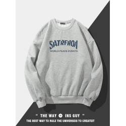 美式潮牌原創衛衣男圓領無帽寬松百搭春秋款加絨長袖oversize內搭