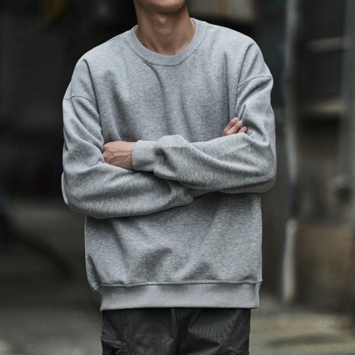 美式重磅純色圓領春秋衛衣男款純棉潮牌寬松日系復古打底衫男加絨 美式重磅純色圓領春秋衛衣男款純棉潮牌寬松日系復古打底衫男加絨