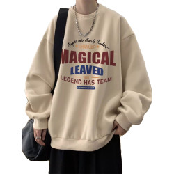 純棉重磅oversize新款男款潮牌寬松大碼復古美式重磅字母圓領衛衣