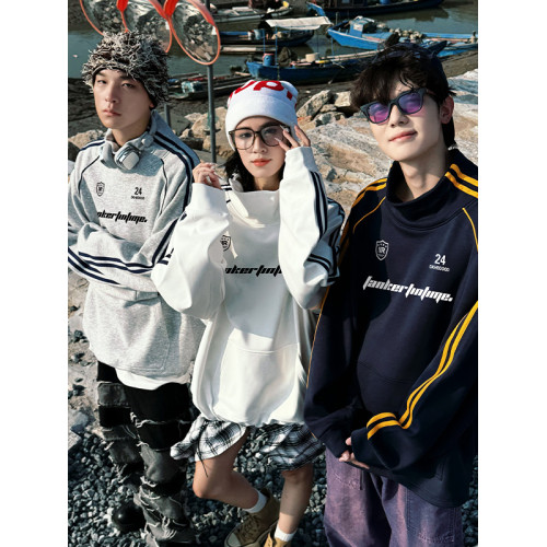 美式衛衣男春秋潮牌長袖開衩打底衫寬松大碼t恤加絨重磅純色內搭 美式衛衣男春秋潮牌長袖開衩打底衫寬松大碼t恤加絨重磅純色內搭