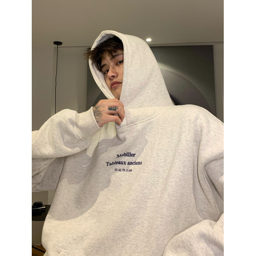 cuibuju 字母連帽衛衣男寬松加絨加厚秋冬季復古休閒百搭外套上衣 cuibuju 字母連帽衛衣男寬松加絨加厚秋冬季復古休閒百搭外套上衣