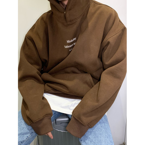 cuibuju 字母連帽衛衣男寬松加絨加厚秋冬季復古休閒百搭外套上衣 cuibuju 字母連帽衛衣男寬松加絨加厚秋冬季復古休閒百搭外套上衣