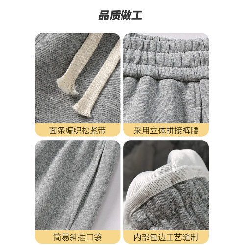 wassup dozen灰色衛褲男春秋季男褲潮牌薄款束腳運動休閒男女同款