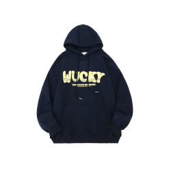 港仔文藝男 重磅藏青色髮泡連帽衛衣男秋冬2025新款男款男生外套