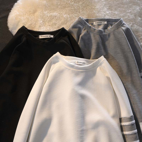 美式復古拼接條紋無帽衛衣男女炸街2025秋冬ins加絨情侶圓領上衣 美式復古拼接條紋無帽衛衣男女炸街2025秋冬ins加絨情侶圓領上衣