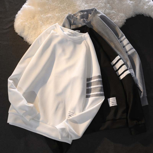 美式復古拼接條紋無帽衛衣男女炸街2025秋冬ins加絨情侶圓領上衣 美式復古拼接條紋無帽衛衣男女炸街2025秋冬ins加絨情侶圓領上衣