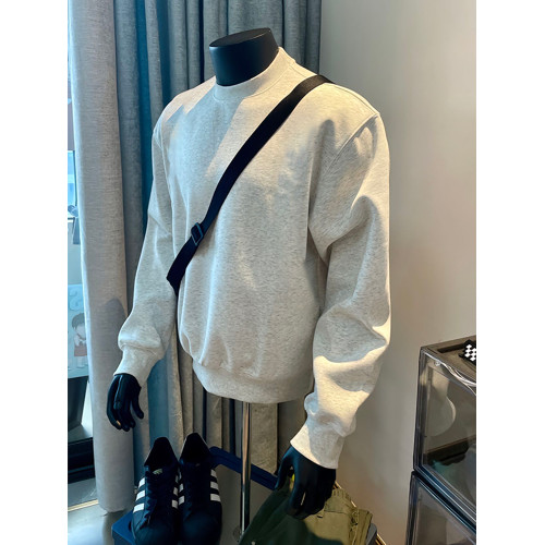 花灰色美式重磅圓領衛衣男款秋冬無帽加絨長袖t恤加厚內搭打底衫 花灰色美式重磅圓領衛衣男款秋冬無帽加絨長袖t恤加厚內搭打底衫